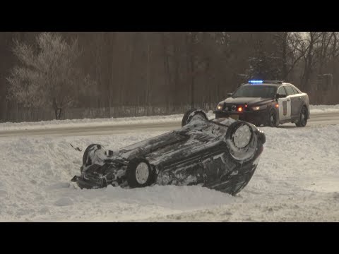 Icy Roads, Blowing Snow & Numerous Accidents in Stearns County, MN 1/18/2020