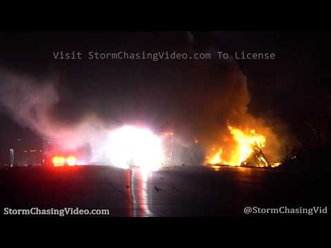 Semi Truck Crash And On Fire, Interstate 80, Monroe County, PA 3/21/2020