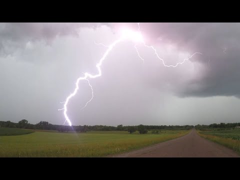 Intense Lightning And Flooding, Little Falls, MN 6/29/2020