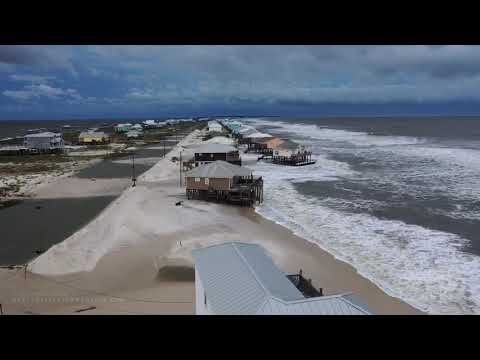 09-14-2020 Dauphin Island, AL – Vehicles Stuck Hurricane Sally Drone