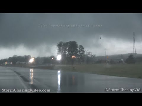 Tornado ripping roofs off, power flashes and large debris flying, Tuscaloosa, AL – 3/17/2021
