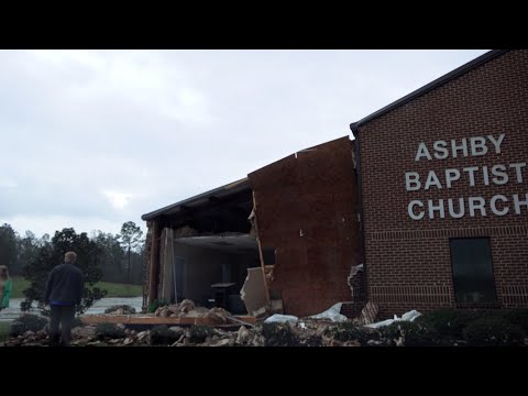 Wedge Tornado And Damaged Church, Tree’s, Home’s – Ashby, AL – 3/25/2021