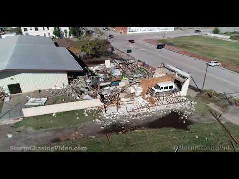 4K Drone Footage of the Tornado Damage in Anadarko, OK – 10/10/2021
