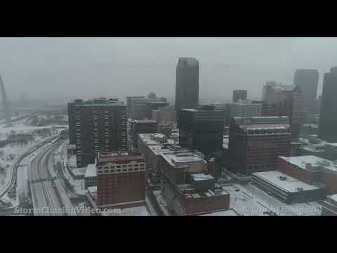 Drone Video From Saint Louis, MO Winter Storm – 2/2/2022