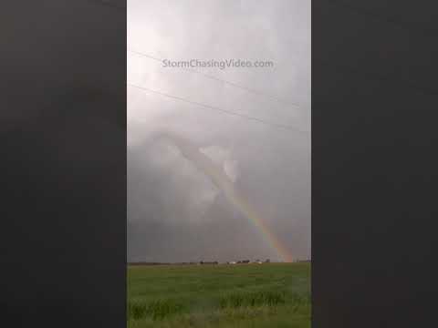 Tornado Rainbow and large hail! Texas style!