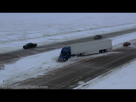 Snow Storm With White Conditions On I-94 Moorhead, MN – 2/10/2022