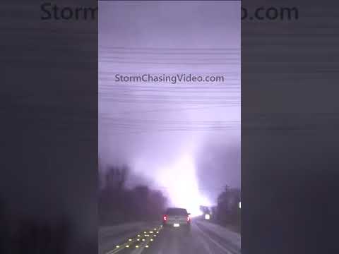 Scary Night Tornado in Texas Crossing the Road! #Shorts