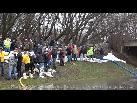 Volunteer Sand bagging In Snow – Major Flooding in Crookston, MN – 4/24/2022