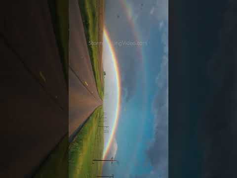 Chasing Double Rainbows in North Dakota yesterday! Stormy Weather #shorts