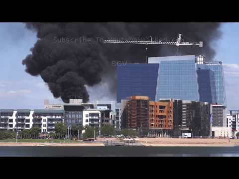 Thick black smoke and roof fire in 113F (43C) heat in Tempe, AZ – 8/14/2019
