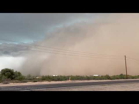 ELoy, AZ “Haboob” Dust Storm with Land Spout Spin Up – 9/16/2019