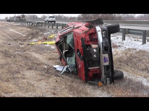 Winter storm hits Saline County, KS Ice Covered Roads And Wrecks – 12/15/2019