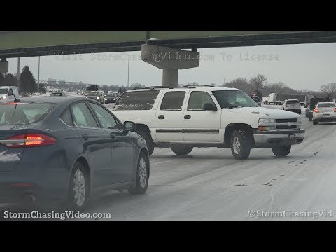 Spin Outs And Crashes On Icy Roads In Wichita, KS – 2/20/2020