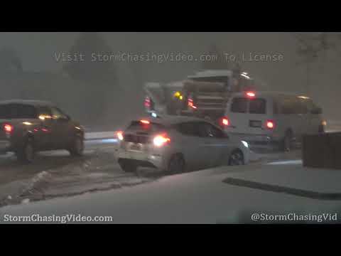 Cars Spin and Drift During Sudden Heavy Snowfall in Colorado Springs, CO