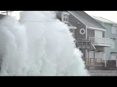 Hurricane Teddy Monster Waves Slam Scituate, MA – 9/22/2020