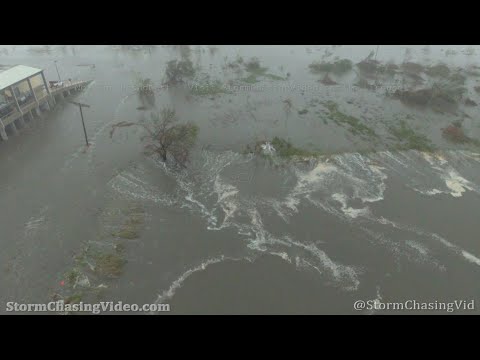 Hurricane Delta Drone In The Eye, Storm Surge And Violent Wind – 10/9/2020