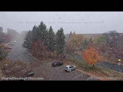 Winter Returns To The Twin Cities, Eagan MN First Snow Fall – 10/16/2020