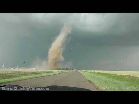 Tornado Crosses the road and vanishes in front of the camera – Gruver, TX – 5/26/2021