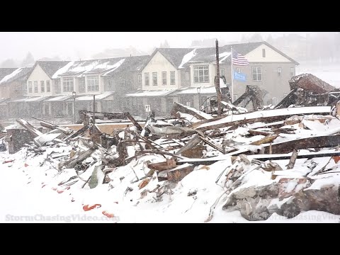 Marshall Fire Aftermath Covered By Snowfall, Louisville, CO – 1/25/2022