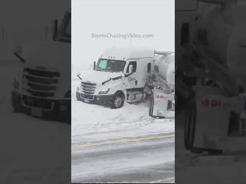 Semi trucks are stuck all over the place in Illinois today!