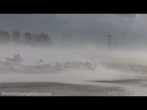 High Winds And Blowing Snow Whiteout Barron County, WI Ground – 2/18/2022