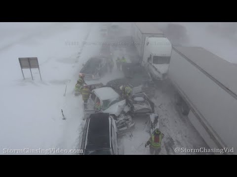 Massive Pileup As Firefighters Rescue Pinned Victim in Blizzard Conditions – 2/21/2022