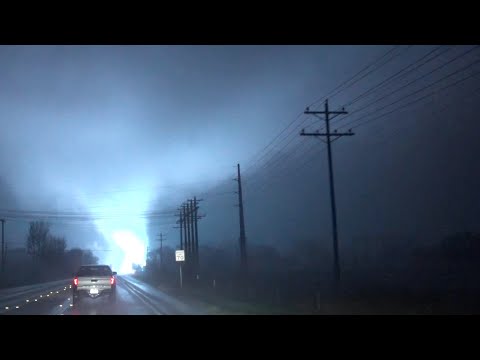 Overnight Tornado, Midway, TX, #Tornado Crossing The Road – 3/21/2022