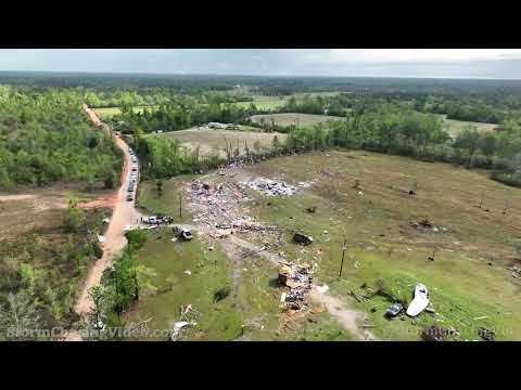 Drone Flyover Of The Alford, FL Tornado Path From Start To Finish – 3/31/2022