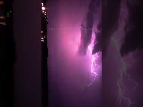 Crazy Purple Oklahoma Lightning Storm! #shorts