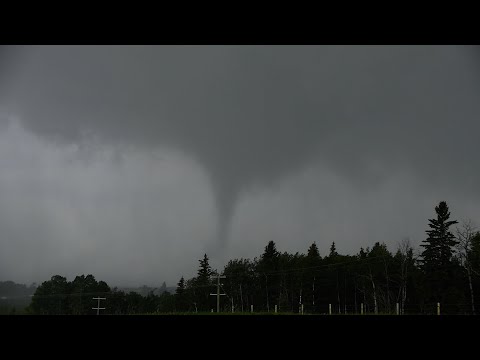 Wild Rotation and Tornadoes Near Bergen Alberta Canada – 7/7/2022