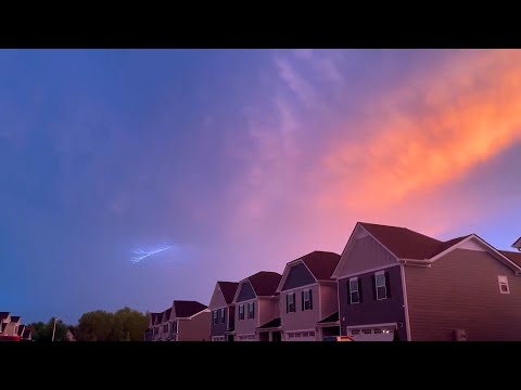 Stunning sunset with lightning from outside Nashville, TN – 7/9/2022