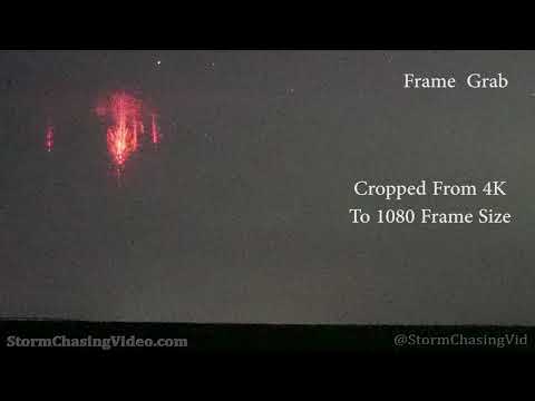 Extremely Rare Red Sprite Lightning with Aurora Borealis – 7/23/2022