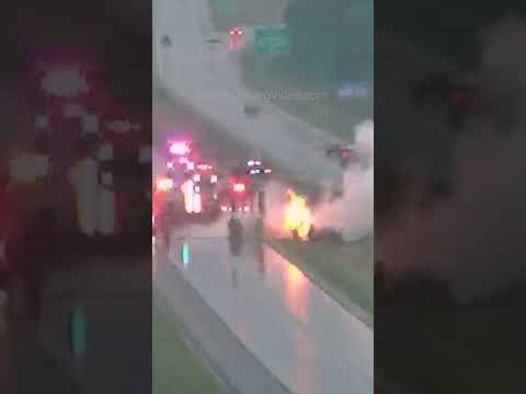 Truck Fire Rescue on a Stormy Day in Minnesota this weekend #shorts