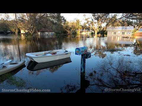 Drone Footage of Levee breach, Myakka River floods inland homes in Sarasota County, FL 10/1/2022