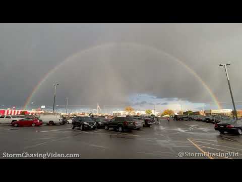 Full Rainbow Over Saint Cloud, MN in a Sleet Storm – 10/14/2022