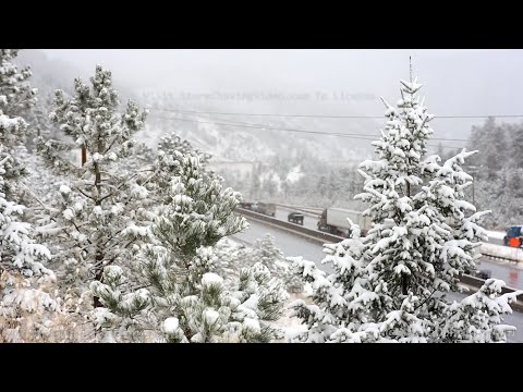 Winter Returns To Colorado, Heavy Snow Falling, Idaho Springs, Interstate 70 – 10/27/2022