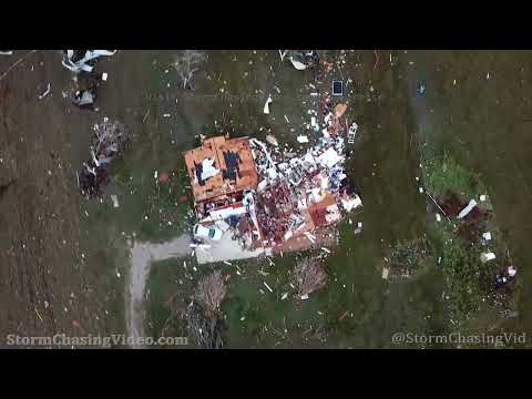 Drone Of The Tornado Aftermath, New Boston, TX – 11/5/2022