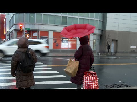 Wind And Rain Invert Umbrellas in Queens, NY – 11/30/2022