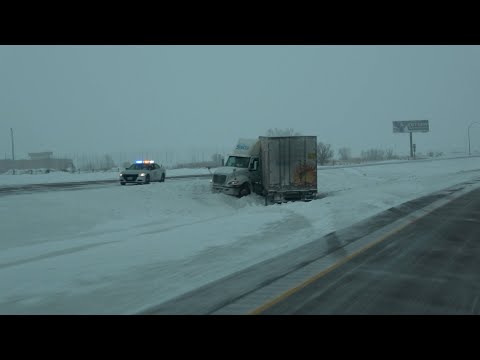 Extremely Icy Interstate 29 in South Dakota Makes Tough Traveling