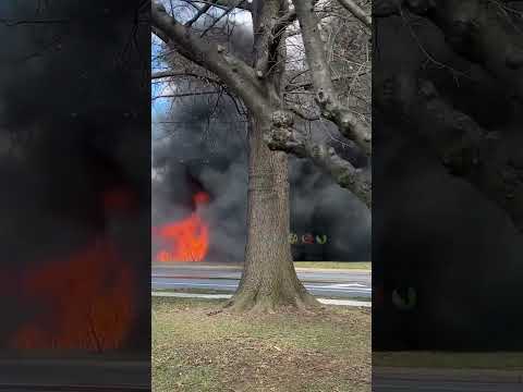 Tanker Explodes making flames shoot from sewer in Maryland #shorts