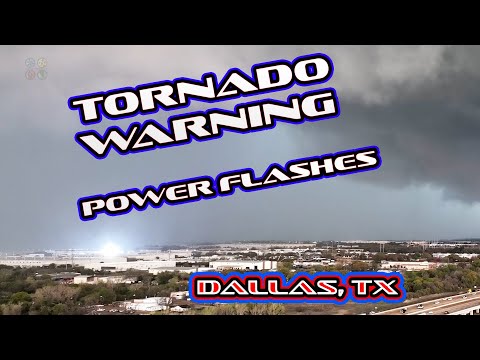 Dallas Fort Worth Drone See’s Power Flashes In Tornado Warned Storm