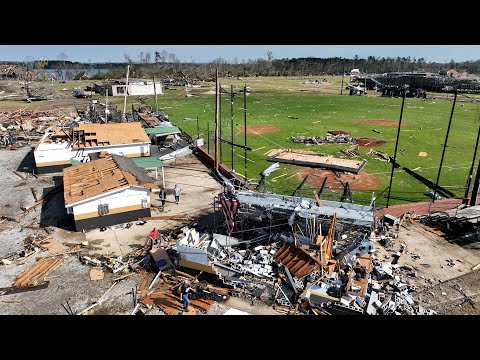 Amory, MS Drone Tornado Damage Aftermath Survey
