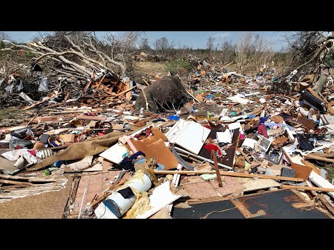 Extreme Tornado Damage – Drone Survey-Wren, Mississippi