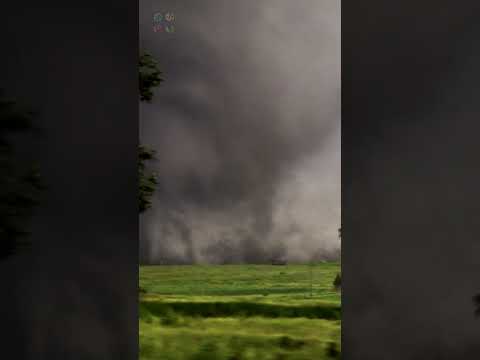 Large Tornado Barely Misses Farm House #shorts