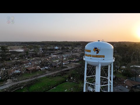 Wynne, Arkansas Devastating Drone Tornado Damage Survey At First Light