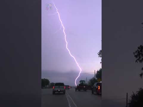 Close Lightning Strikes while driving under Tornado Warned Storm in Texas