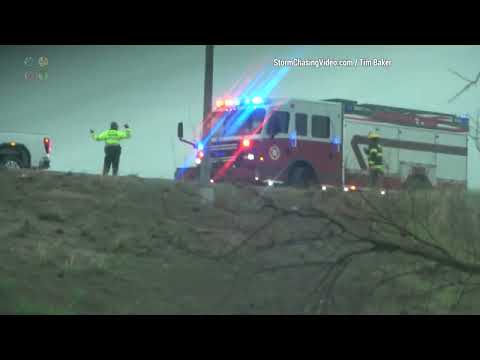 Colorado wind storm accident, flipped over Semi Truck and blowing dust