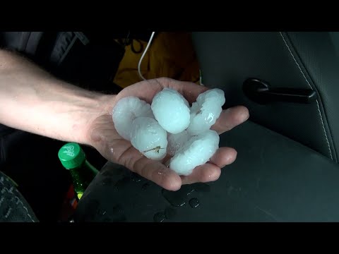 Supercell Thunderstorm with large Hail Hits The Amarillo Texas Area